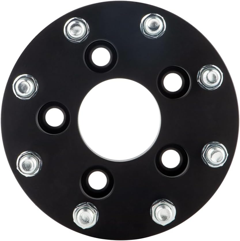 Black Forged 5x4.5 to 8x170 Wheel Adapters 1 Inch 14x1.5 Studs Compatible with Jeep-Ford-Dodge-Honda-Toyota-Lexus 5 Lug to 8 Lug Adapter (Adapt 8x170 Wheels on 5x114.3 Vehicle) - Pack of 4