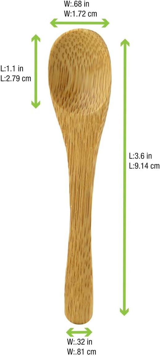 PacknWood 209BBTUNG-''Tung' Bamboo Mini Spoon disposable wooden spoons-wood compostable spoon-travel utensils-spoon for cooking,Eating,Parties,-single wooden spoon 3.5'| 500 pcs.