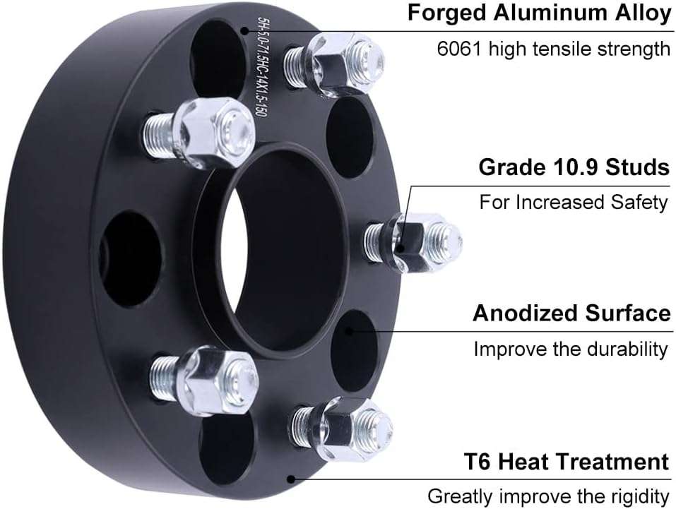4PC Hubcentric 5x120 Wheel Spacers 1.5 Inch 14x1.5 Studs 66.9 Bore Compatible with Chevy Cadi-llac 5 Lug 10-24 Camaro | 20-24 Corvette | 14-20 Impala | 13-16 Malibu | 10-17 Equinox |CTS XTS