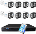GW Security 16 Channel NVR UltraHD 12MP AcuSearch Full-Time Color Night Vision PoE Security Camera System with 8 x 12MP IP Microphone Smart AI Face/Human/Cars Detection Outdoor/Indoor Bullet Cameras