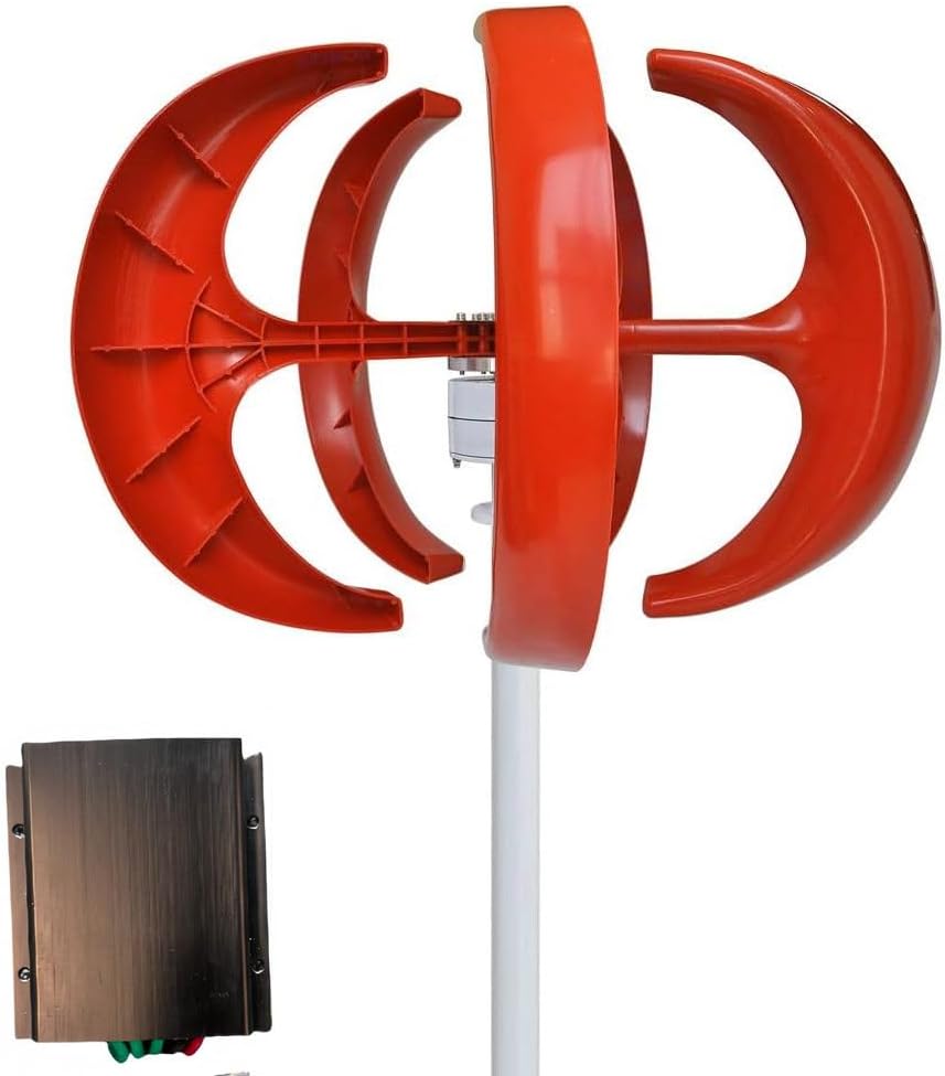 400W 600W 800W 1000W 1200W No Noise Vertical Wind Turbine Set, 5 Blades Wind Turbine Generator 12V 24V Permanent Maglev Wind Turbine Generator,12V-600W