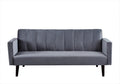 Container Furniture Direct 72' Velvet Convertible Futon Sofa Bed - Full Out Twin Sleeper Couch w/Channel Stitch, Wood Frame & High-Density Foam - Space-Saving for Apartments/Dorms, Grey