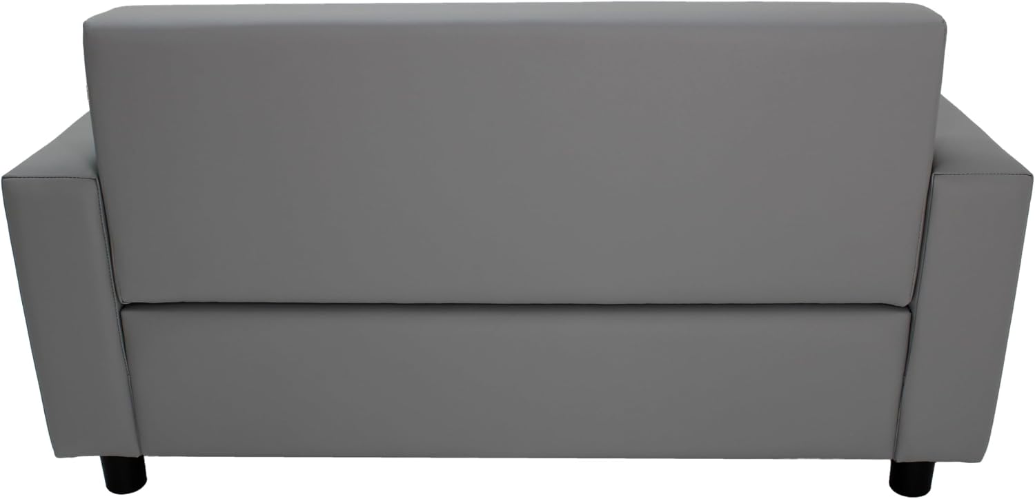 Factory Direct Partners SoftScape Inspired Playtime Classic Reading Sofa, Children's Commercial-Grade Upholstered Furniture for Home, Daycare, Preschool, Library Comfy Modern Design - Grey, 14473-GY