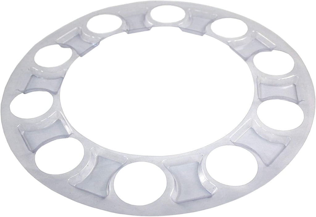 MRJLK Chrome ABS Complete Axle Cover Set with Hub Caps and 33mm Screw-On Spiked Lug Nut Covers for Semi Trucks (2 Front and 4 Rear)