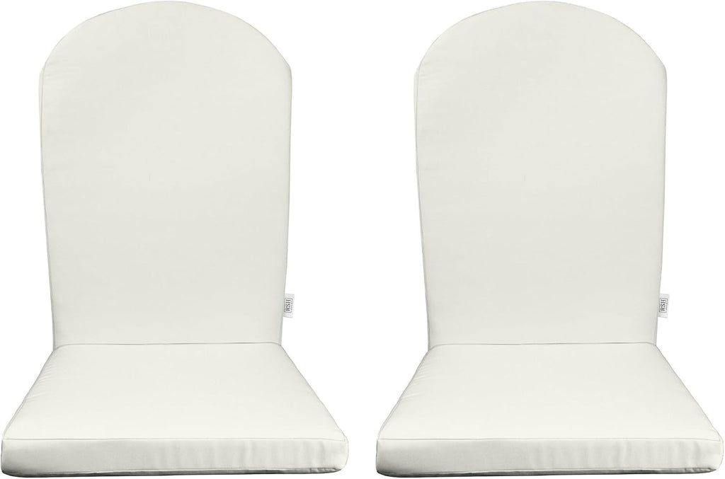 RSH Décor Set of 2 Sunbrella Foam Adirondack Chair Cushions | 48' x 20' x 2' | Water and Fade-Resistant | Outdoor Replacement Cushion for Patio Furniture | Made in USA (Canvas White)