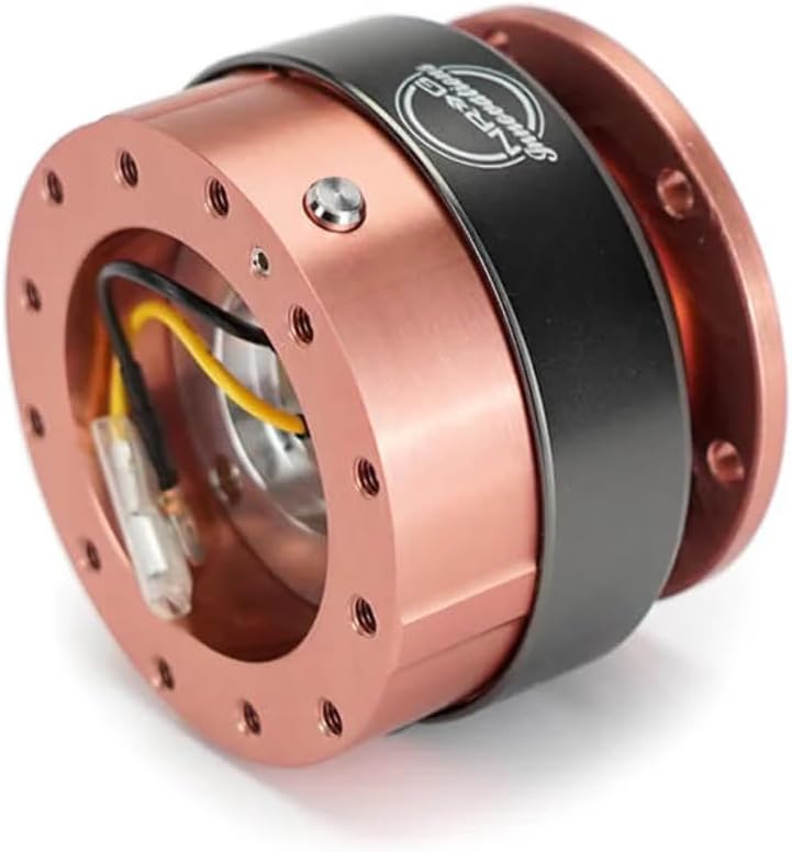 NRG Innovations Gen 2.0 Steering Wheel Quick Release Adapter 6-HOLE with Mounting Bolts, Quick Release - Rose Blush Body/Titanium Chrome Ring, NRG-SRK-200RB
