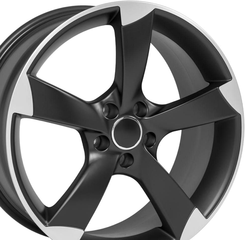 OE Wheels AU29 19 Inch Rim Fits S4 Style 5x112 19x8.5 Satin Black Machined - Hollander 58867 (1)