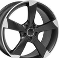 OE Wheels AU29 19 Inch Rim Fits S4 Style 5x112 19x8.5 Satin Black Machined - Hollander 58867 (1)