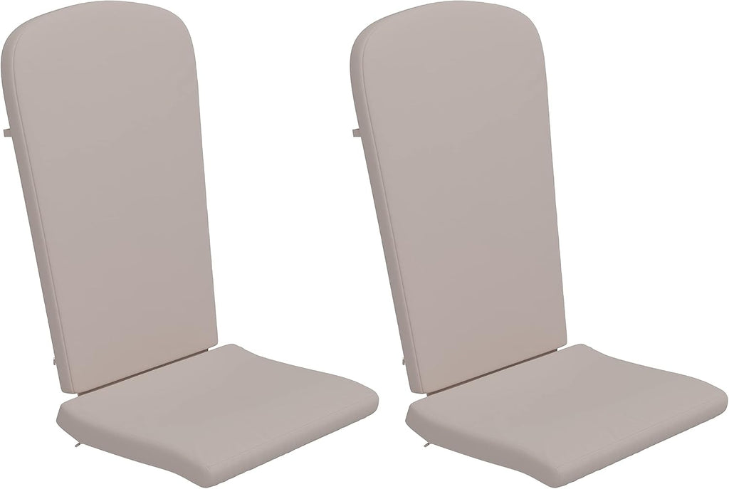 Flash Furniture Charlestown Set of 2 Adirondack Chair Cushions - Cream Fabric Cushions - 2' Thick Padding - Indoor/Outdoor - Patio Chair Replacement Cushions