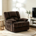 Oversized Rocker Recliner Chair, Wide Manual Recliner with Adjustable Backrest & Footrest, Comfortable Rocking Reclining Sofa for Living Room & Bedroom, Chocolate