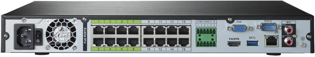 32-Channel NVR System with 4K (8MP) IP Dome Cameras with Listen-In Audio 32