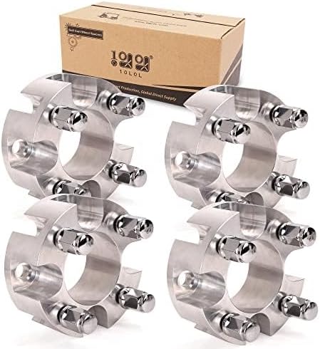 10L0L 2 Inch Golf Cart Wheel Spacers Kit with Lug Nuts - for Yamaha,Club Car,EZGO, 4x4 Bolt Pattern, 68mm Hub Bore, 1/2-20 Studs, CNC Aluminum, 4 Pack Wheel Hub Adapters