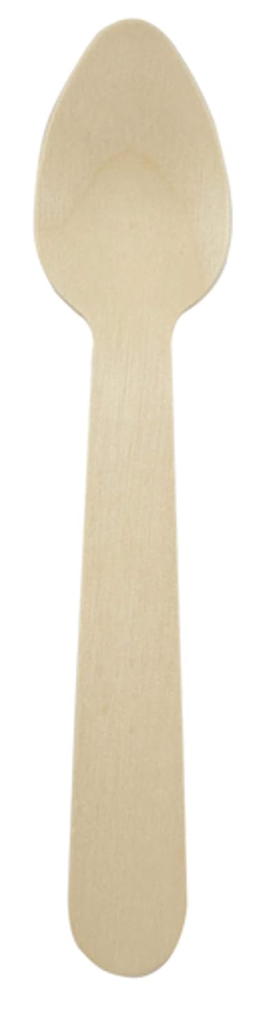 PacknWood - 210CCB11- disposable wooden spoons -wood compostable spoon - cooking wood spoon - wooden spoon for cooking - single wooden spoon- (4.33')- Case of 3000