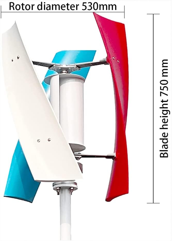 1000W Wind Turbine Generator 12V 24V Small Free Energy Generator, Vertical Wind Power Motor, Windmill Generator with Controller