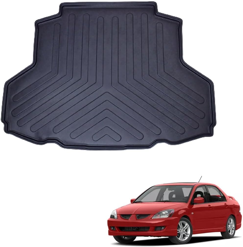 for Mitsubishi Lancer 2001 2002 2003 2004 2005 2006 2007 3D Full Set Floor Mats Liner Cargo Liner Trunk Mat Liner 3D Waterproof Black Rubber Colour