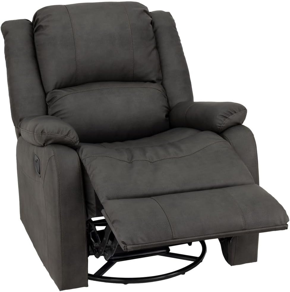 RecPro Charles Collection | 30' Swivel Glider RV Recliner | RV Living Room (Slideout) Chair | RV Furniture | Glider Chair (Gunmetal, 1-Pack)