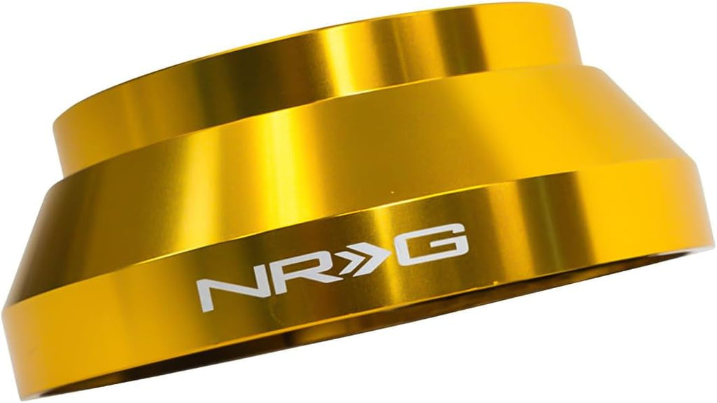 NRG Innovations Racing Style Steering Wheel Short Hub, Lockable Aluminum Steering Shaft, 6x70mm Bolt Pattern Quick Release Adapter, For 03-14 Chevy/Cadillac/Pontiac, Chrome Gold, NRG-SRK-177H-CG