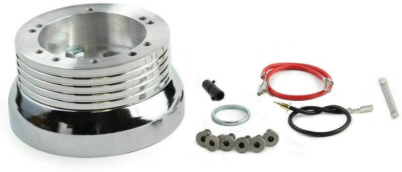 14' Billet Steering Wheel + Adapter for Chevy 69-94 - Leather Wrap + Chevy Horn