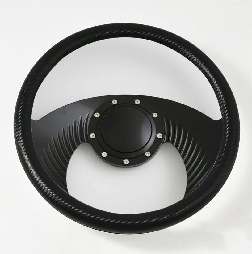 14'' Billet Half Wrap 9 Bolts Steering Wheel with 2'' Dish and Horn Button(Carbon Vinyl)