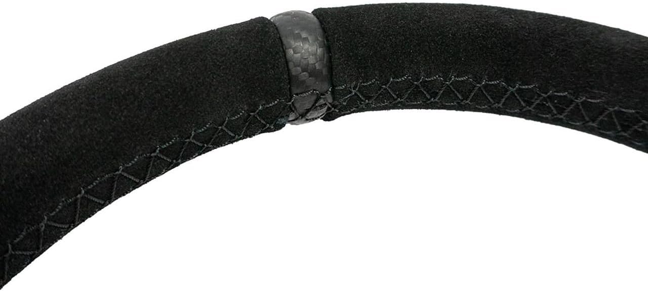 PRP Seats Heated Comp-R Flat Bottom Suede Steering Wheel - 13' Dia with D-Shape, 6-Bolt Pattern, 12V Integrated Heaters, Matte Black Aluminum - for Off-Road Builds, UTV, Black