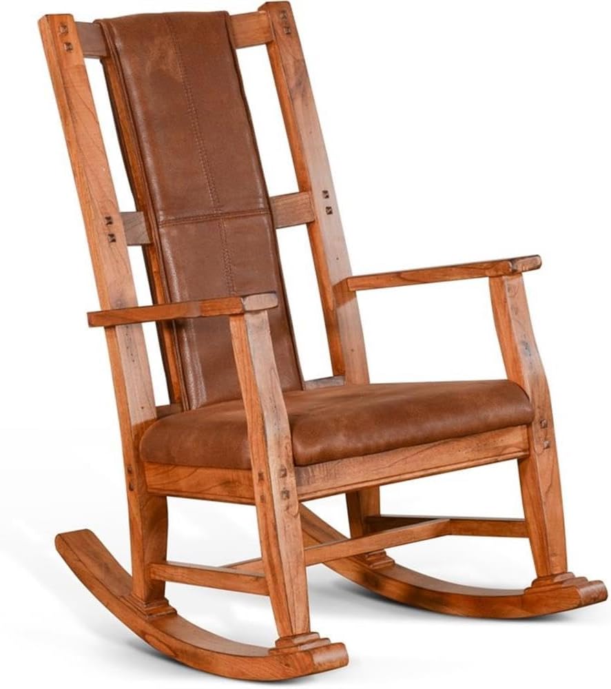 Sunny Designs Sedona Farmhouse Mindi Wood Rocking Chair in Rustic Oak