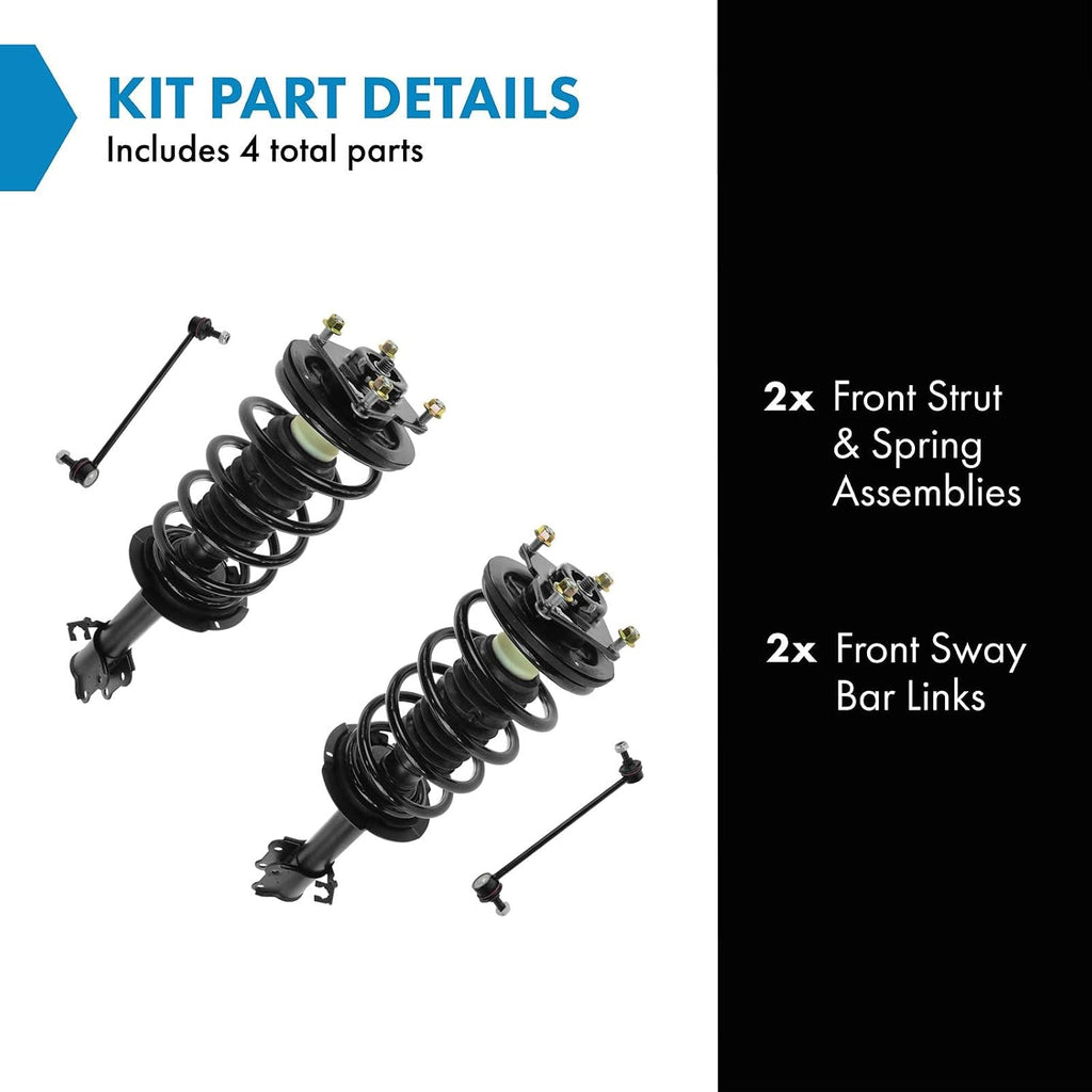 TRQ Front Suspension Kit Complete Strut & Coil Spring Assembly Sway Bar Stabilizer Link Compatible with 2001-2004 Ford Escape Mazda Tribute