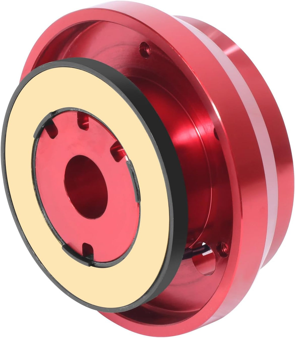 NRG Innovations Racing Style Steering Wheel Short Hub, Lockable Aluminum Steering Shaft, 6x70mm Bolt Pattern Quick Release Adapter Unit, For Toyota/Scion, Red, NRG-SRK-120H-RD