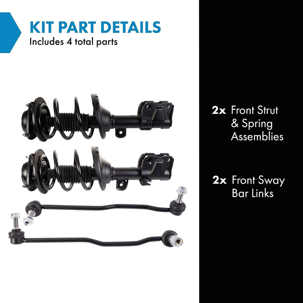 TRQ Front Suspension Kit Complete Strut & Coil Spring Assembly Sway Bar Stabilizer Link Compatible with 2015-2017 Subaru Legacy
