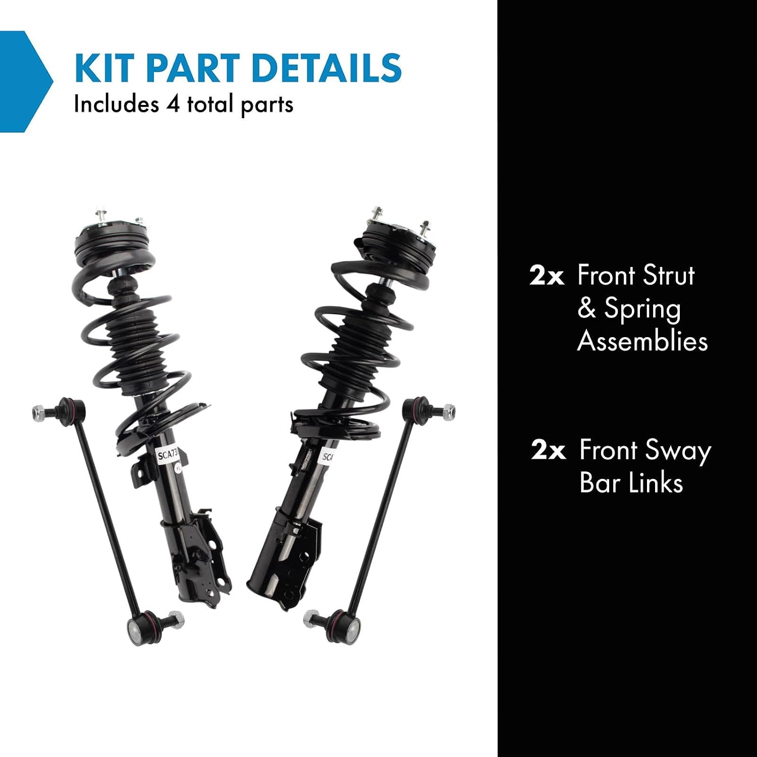 TRQ Front Suspension Kit Compatible with 2011-2014 Mazda 2