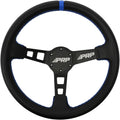 PRP Seats Deep Dish Steering Wheel with Suede Grip for Off-Road Racing - High-Strength Aluminum, Matte Black Finish, Universal 6 Point Bolt Pattern, 13' x 3' Dish - 1-3/8' Grip (Blue)
