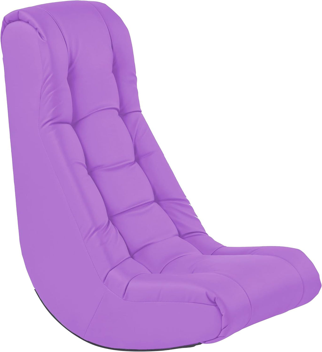 Factory Direct Partners Soft Tufted Floor Rocker - Cushioned Ground Chair for Kids Teens and Adults - Great for Reading, Gaming, Meditating, TV - Lavender, 10488-LV