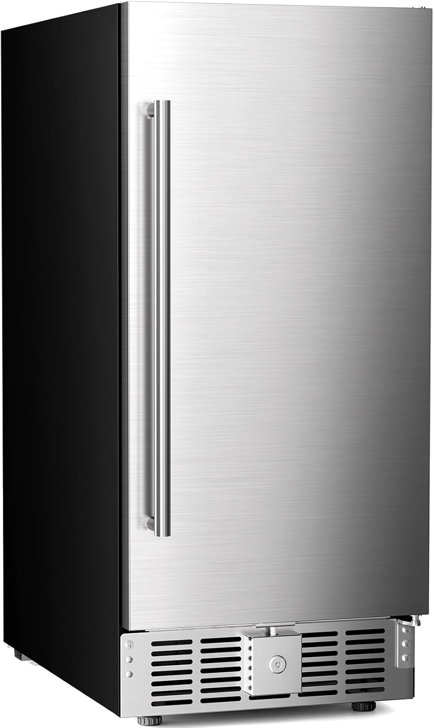 Antarctic Star 15 Inch Outdoor Beverage Refrigerator, 135 Can Stainless Steel Mini Fridge, Undercounter Built-in or Freestanding, Fast Cooling Low Noise Wine Cooler for Home Patio, 32-50°F