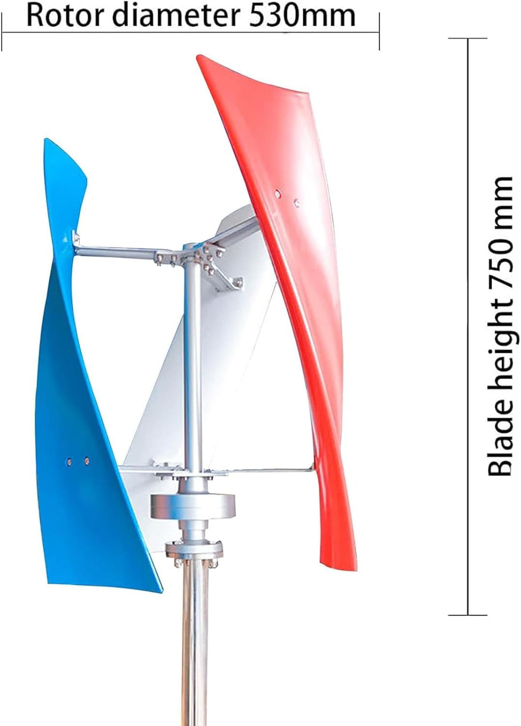 Noiseless 8000w Vertical Wind Turbine, Portable Vertical Wind Power Turbine Generator Kit for Garden Home(White),12V