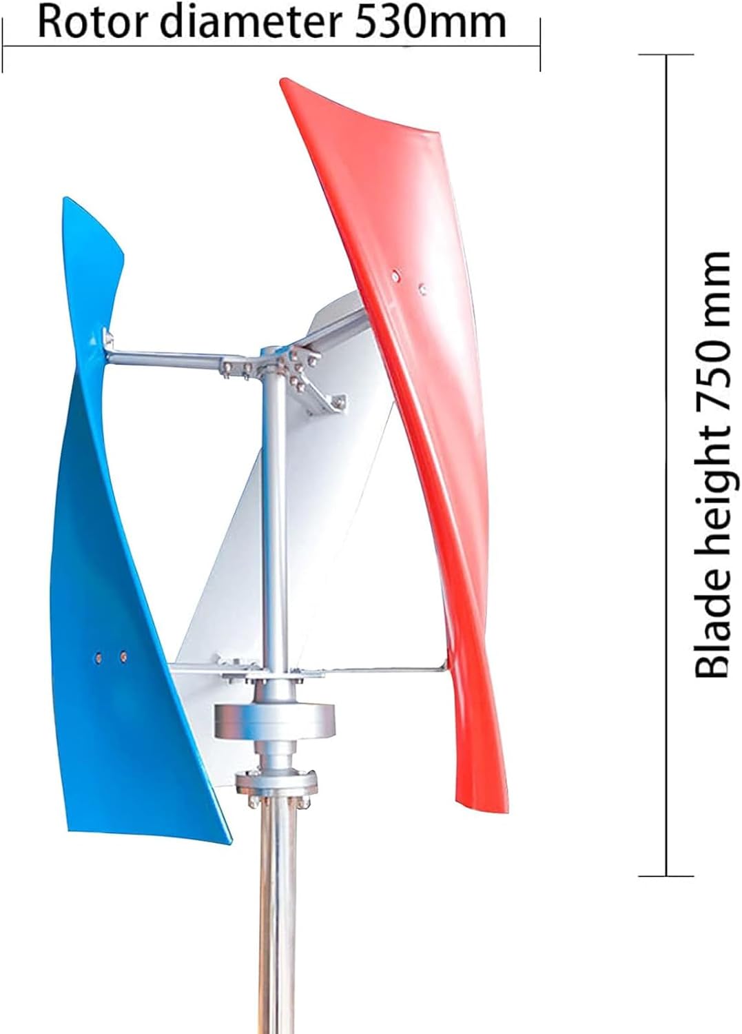 Noiseless 8000w Vertical Wind Turbine, Portable Vertical Wind Power Turbine Generator Kit for Garden Home(White),12V