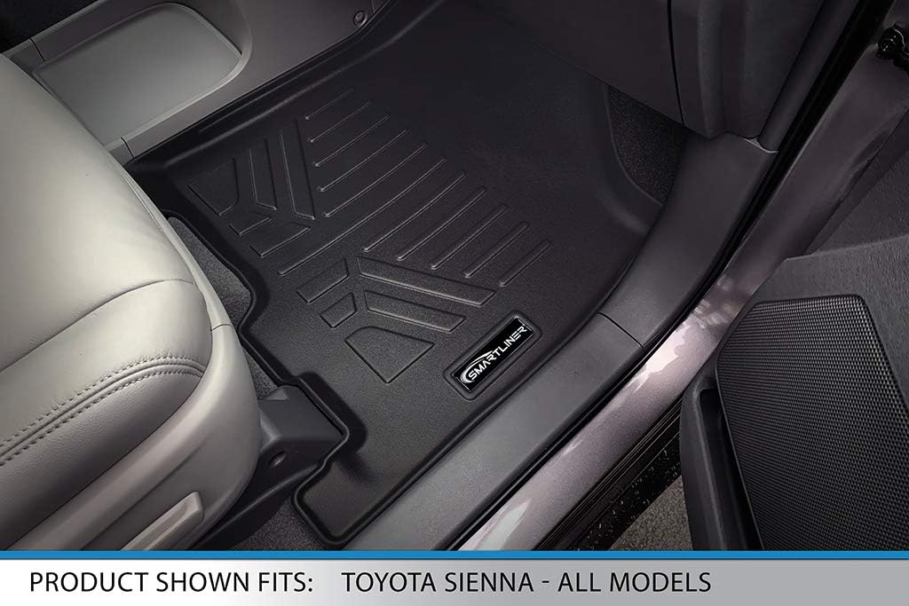 SMARTLINER Custom Fit Floor Mats 3 Row Liner Set Compatible with 2013-2020 Toyota Sienna