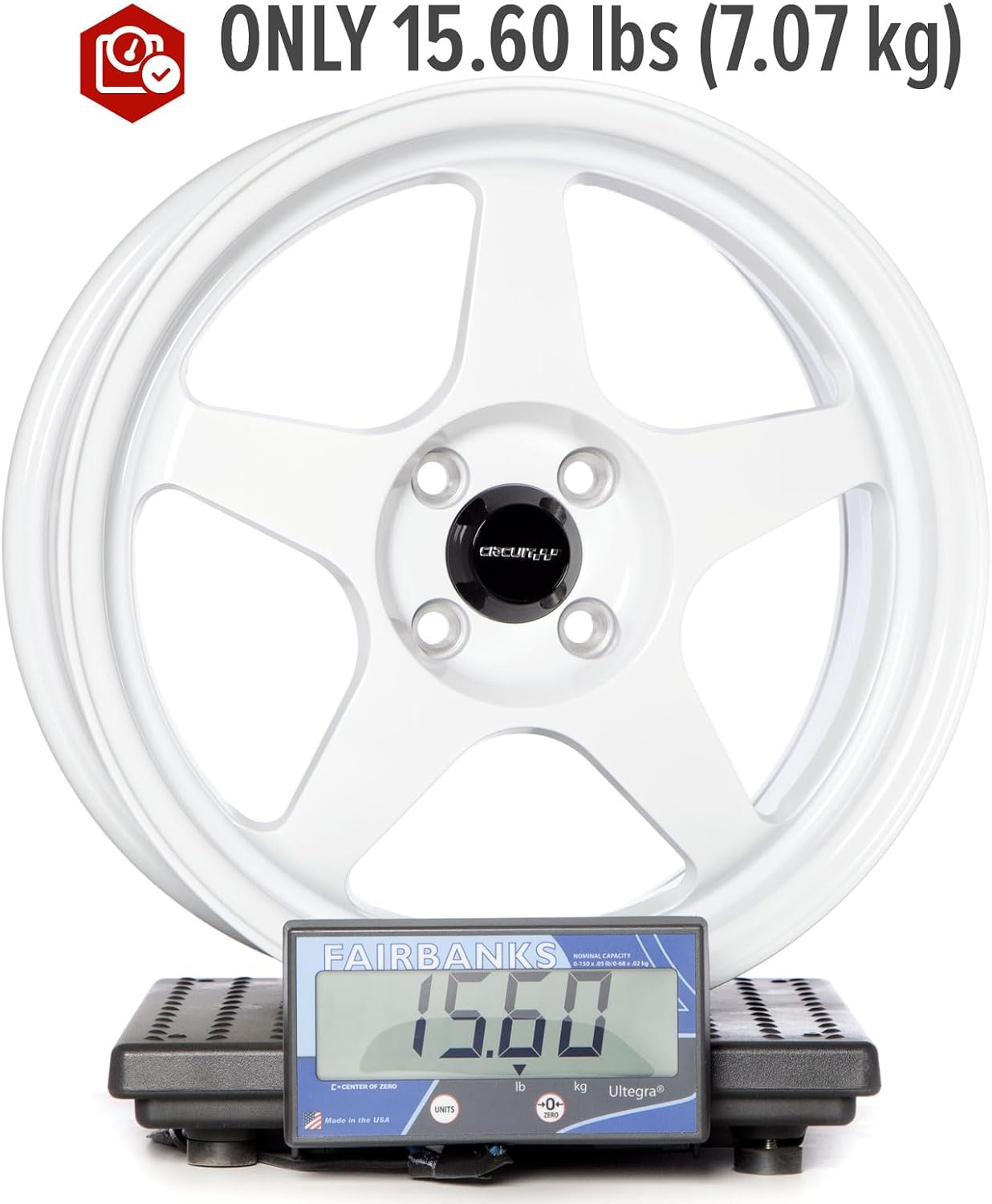 Circuit Performance CP22 15×6.5 Gloss White 4×100 [+35mm] Wheels Spoon Style Rims compatible with Honda Civic EK EG, Acura Integra DC2, BMW E30, Mazda Miata