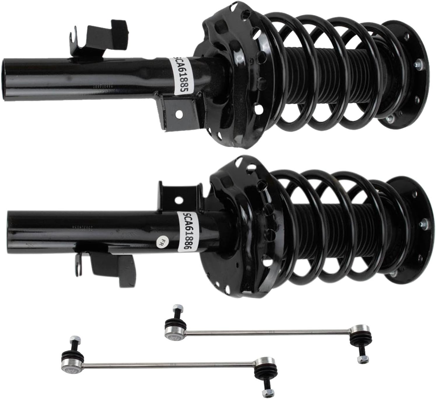 TRQ Front Suspension Kit Complete Strut & Coil Spring Assembly Sway Bar Stabilizer Link Compatible with 2010-2016 Volvo XC60