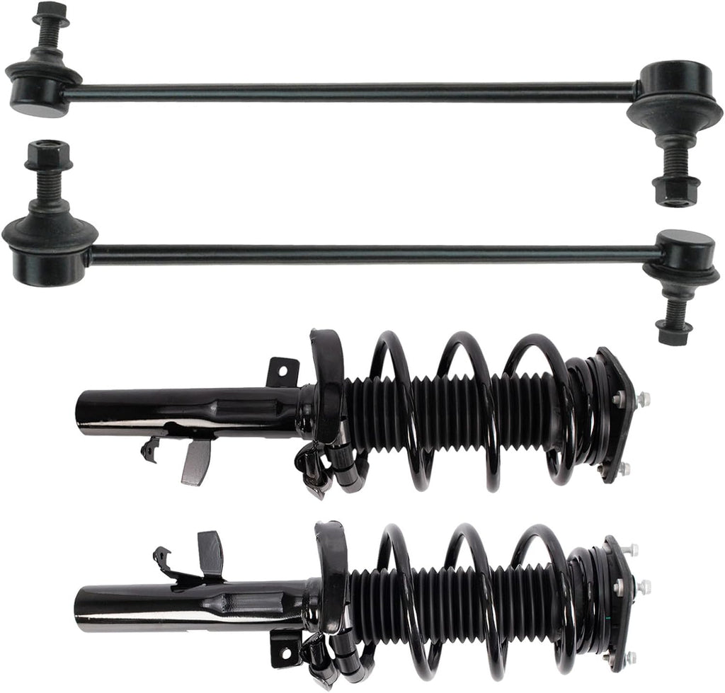 TRQ Front Suspension Kit Complete Strut & Coil Spring Assembly Sway Bar Stabilizer Link Compatible with 2013-2018 Ford C-Max