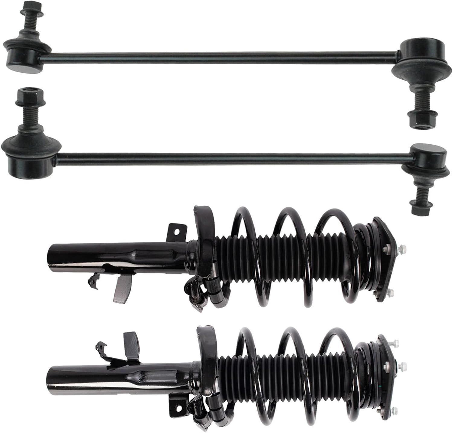 TRQ Front Suspension Kit Complete Strut & Coil Spring Assembly Sway Bar Stabilizer Link Compatible with 2013-2018 Ford C-Max