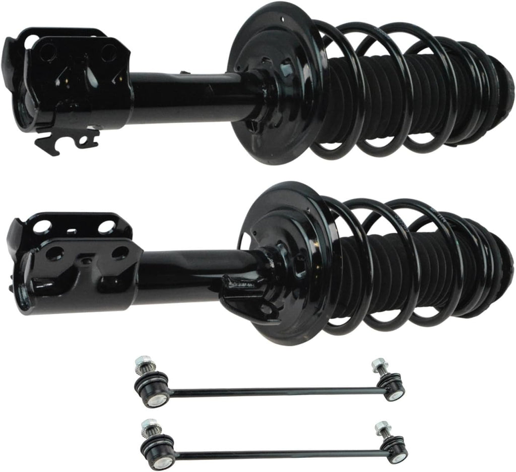 TRQ Front Suspension Kit Complete Strut & Coil Spring Assembly Sway Bar Stabilizer Link Compatible with 2007-2012 Toyota Yaris
