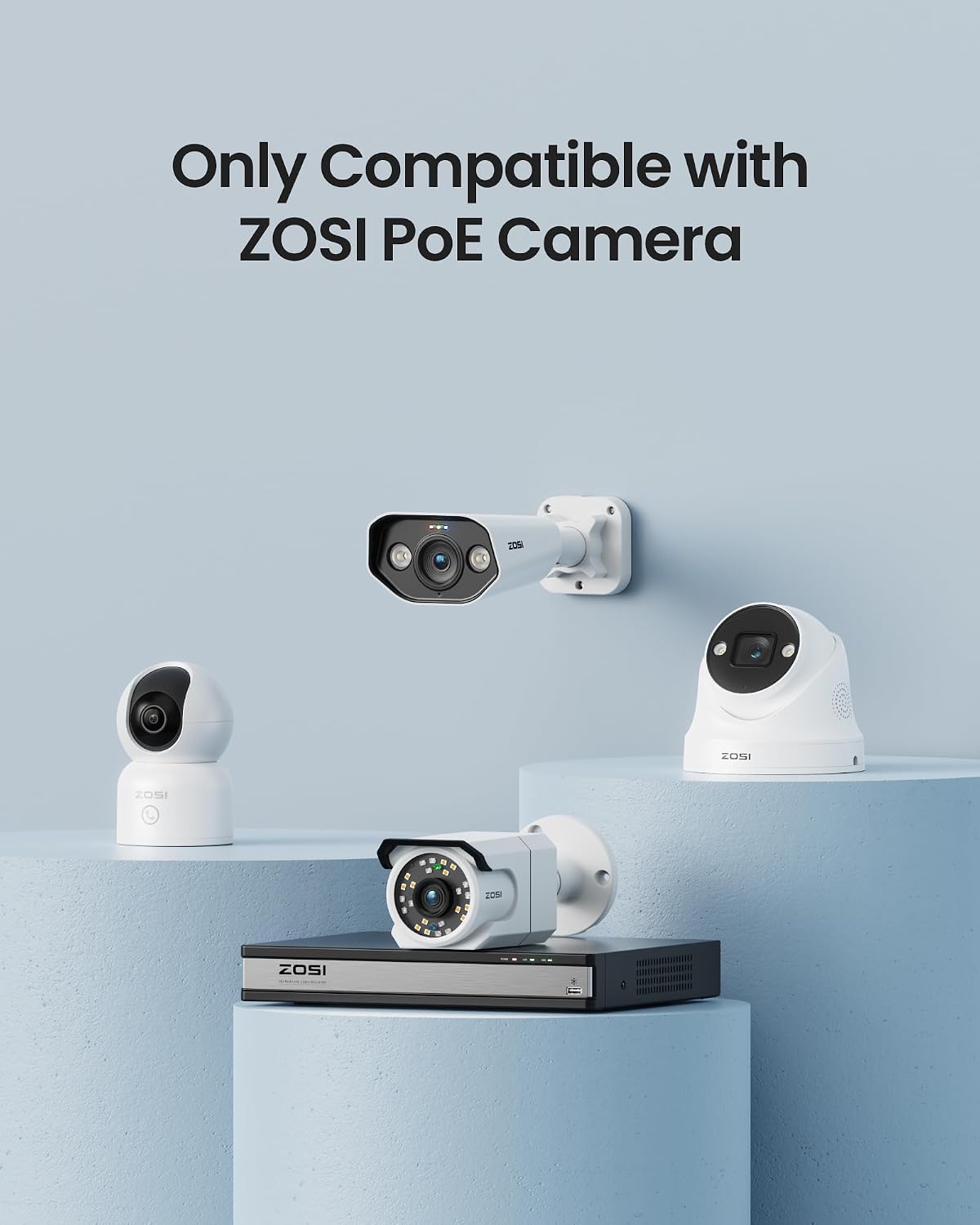 ZOSI 4K 24CH Network Video Recorder, 24 Channel 16-Port 8MP Dual-Disk Backup POE NVR Surveillance System, Pre-Installed 4TB Hard Drive, 24/7 Recording, Only Work with 4K/5MP/4MP/3MP HD ZOSI PoE Camera