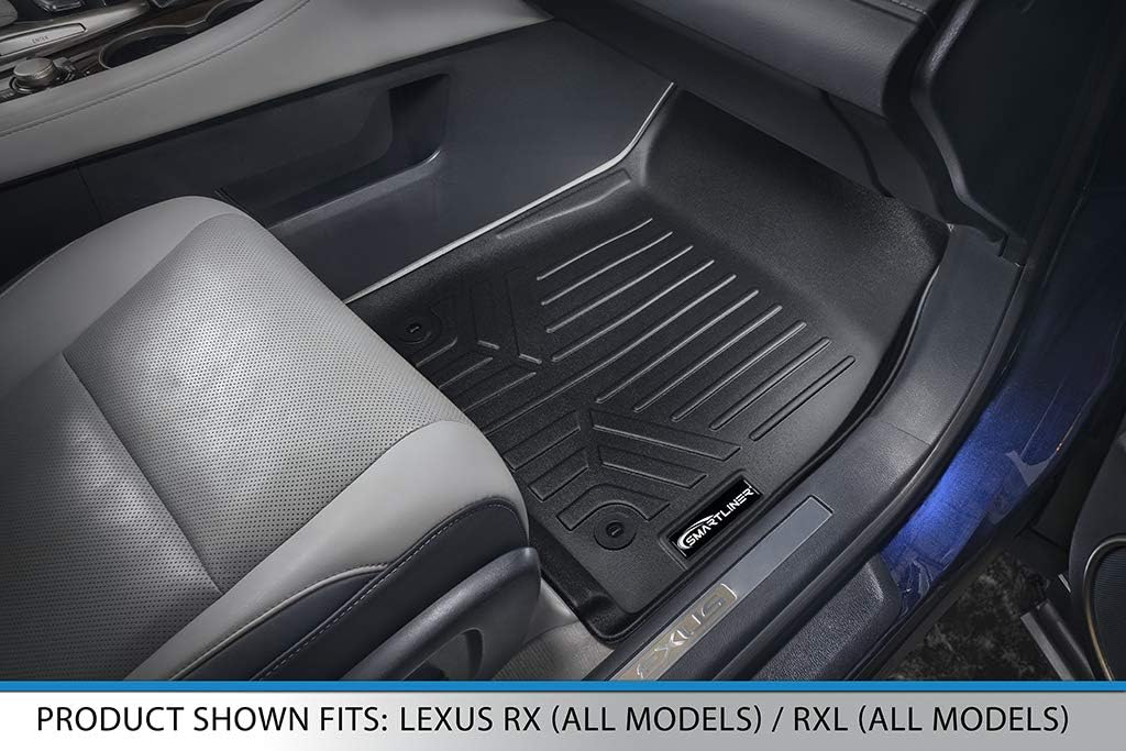SMARTLINER All Weather Custom Fit 3 Row Floor Mat Liner Set Compatible with 2018-2022 Lexus RX L/RX L Hybrid (6 Passenger Models)