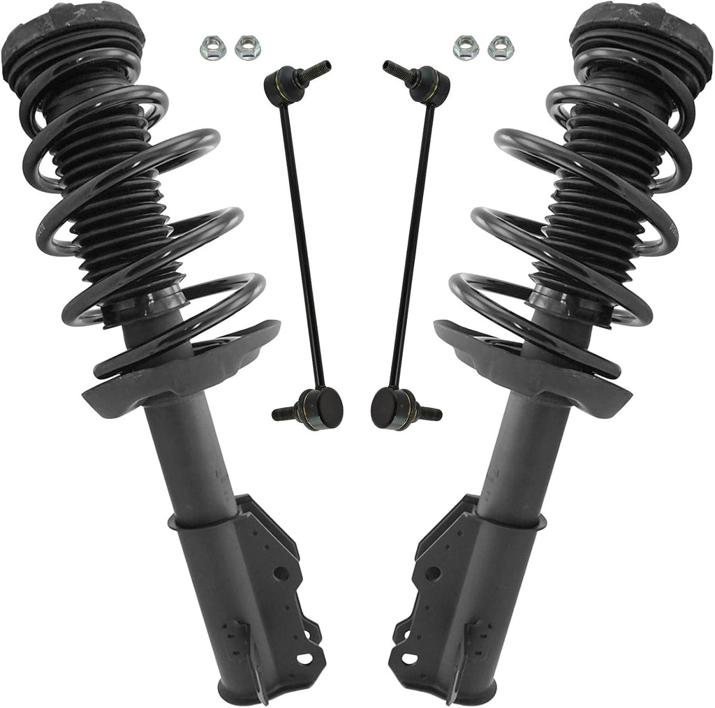 TRQ Front Suspension Kit Complete Strut & Coil Spring Assembly Sway Bar Stabilizer Link Compatible with 2010-2012 Buick LaCrosse