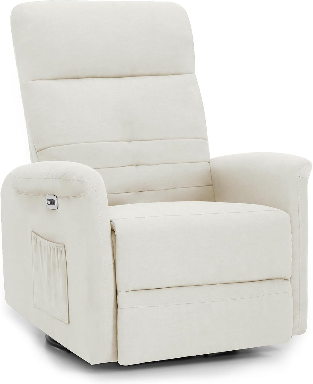 MCombo Power Swivel Glider Recliner Chair, Electric Rocker Recliner Chairs with USB Charging Ports for Living Room and Nursery, Fabric 7763 (Cream White)