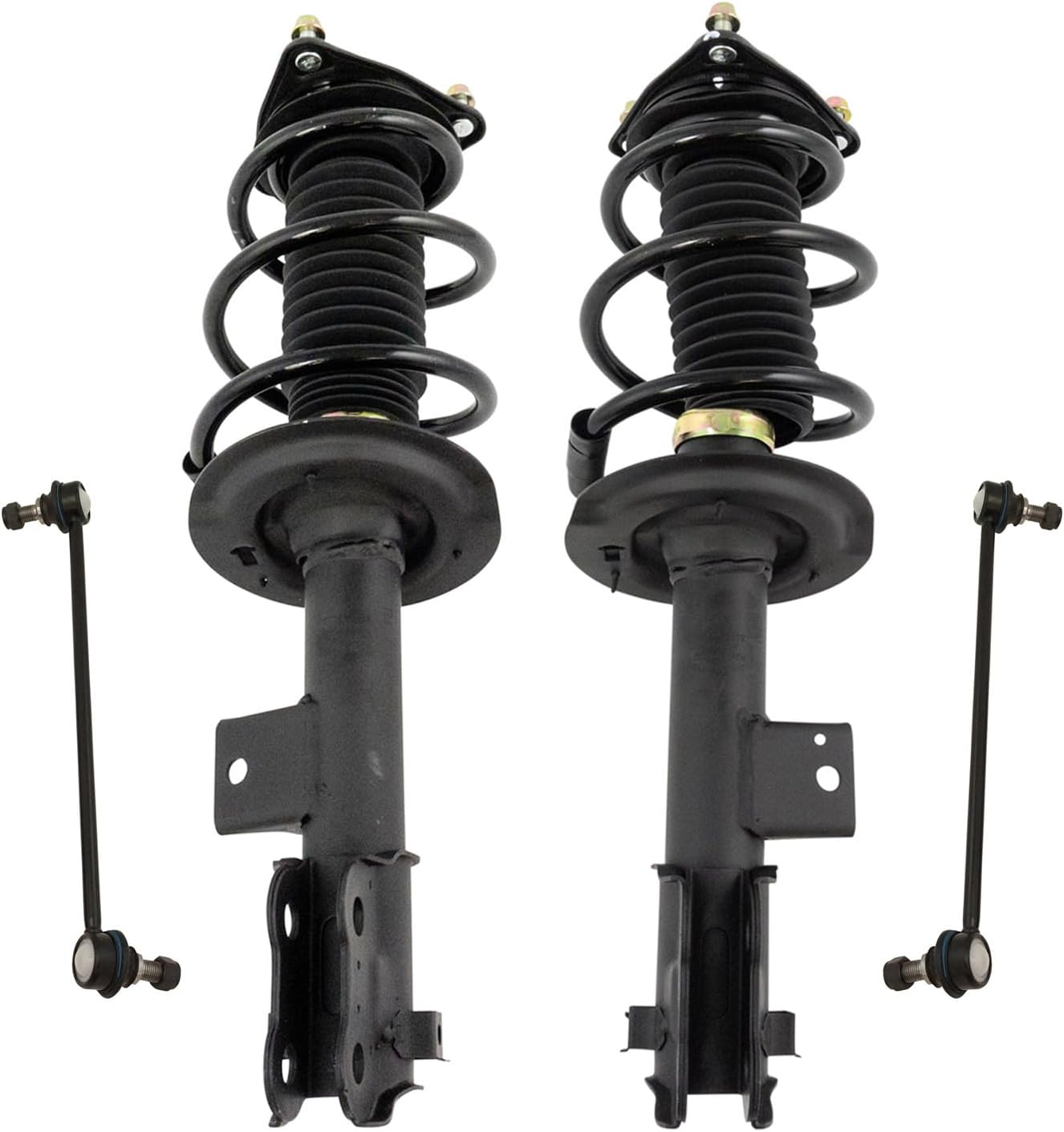 TRQ Front Suspension Kit Complete Strut & Coil Spring Assembly Sway Bar Stabilizer Link Compatible with 2012-2014 Hyundai Sonata