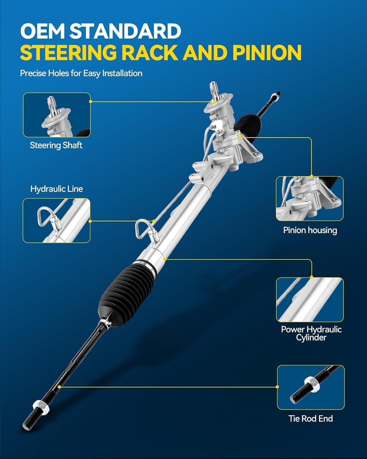 PHILTOP Hydraulic Power Steering Rack & Pinion Kit for 2000-2005 Jetta, 1998-2010 Beetle, 2000-2006 Golf, with Outer Tie Rod Ends, Replace# 26-9008