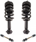 TRQ Front Suspension Kit Shock & Spring Strut Assembly Sway Bar Stabilizer Link Compatible with 07-14 Cadillac 07-20 Chevrolet GMC