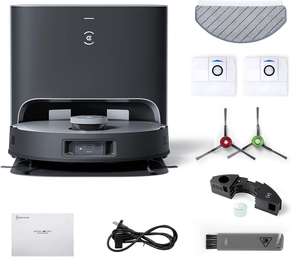 ECOVACS R-OZX1PLUS DEEBOT X1 PLUS Robotic Vacuum Cleaner Auto Empty Station + AIVI 3D + TrueMapping 2.0 + AI Voice Assistance - Certified Refurbished
