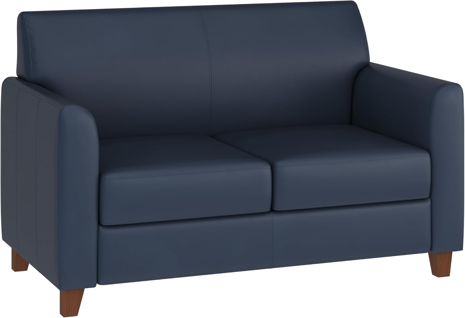Flash Furniture Hercules Diplomat Series LeatherSoft Upholstered Loveseat, Modern Small Sofa for Living Room or Office, Navy