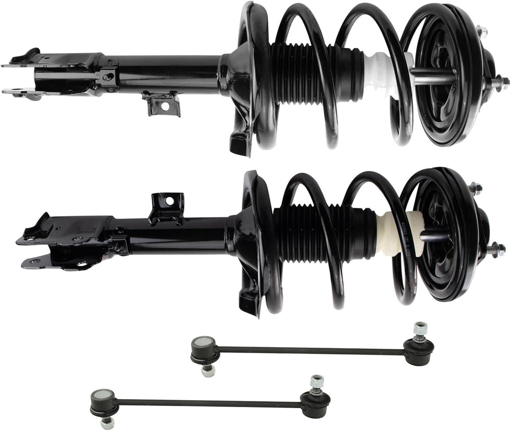 TRQ Front Suspension Kit Complete Strut & Coil Spring Assembly Sway Bar Stabilizer Link Compatible with 2008-2013 Mitsubishi Outlander